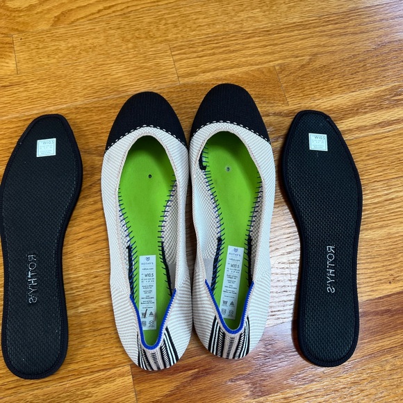 Rothy’s The Tuxedo Square Toe Color-block Flat - Picture 3 of 5